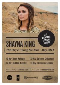 Shayna King announces The Day Is Young NZ Tour - May 2014
