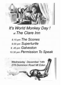 World Monkey Day at The Clare Inn December 14th