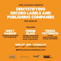 The MMF Aotearoa Present 'Demystifying Record Labels and Publishing Companies'