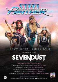 Steel Panther announce Re-Scheduled 'Heavy Metal Rules' Tour October 2022 with Sevendust