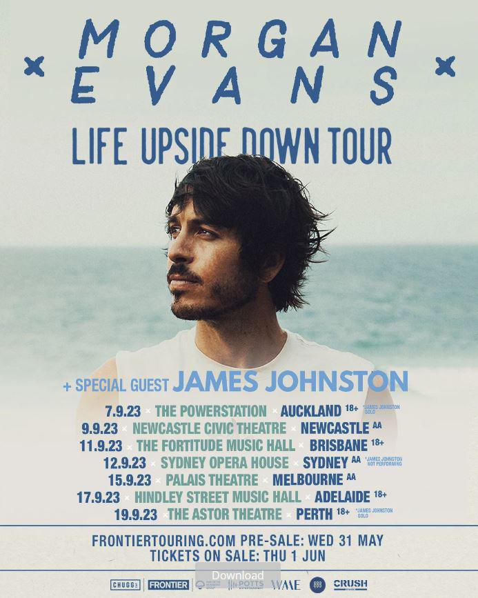 Morgan Evans announces Life Upside Down Tour for New Zealand this September