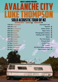 Avalanche City Luke Thompson solo acoustic tour of NZ