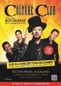 Boy George and Culture Club - NZ VISA Approved Christchurch Show Cancelled