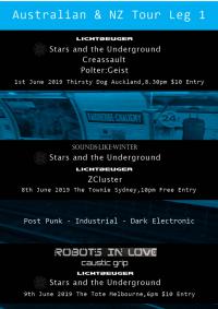 Post Punk, Industrial and Dark Electronic Tour, June 2019